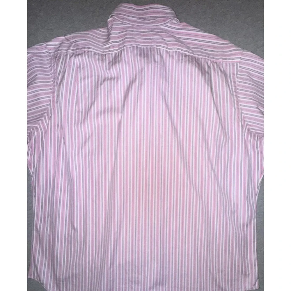 Polo Ralph Lauren Mens XL Stanton Classic Fit Pink Stripe Shirt Preppy Business